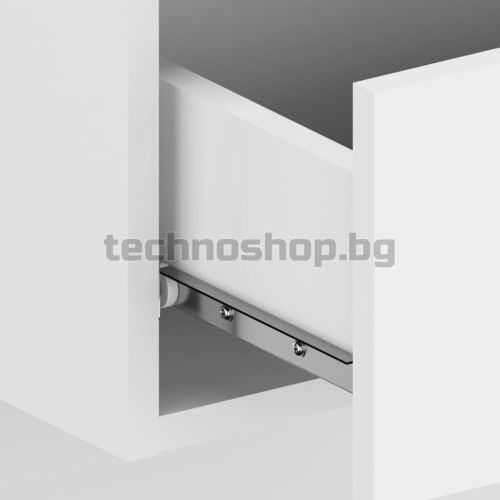 Горна табла за легло с шкафчета, бяла, инженерно дърво