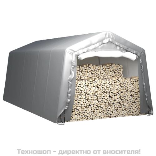 Палатка за съхранение, 300x600 см, стомана, сива