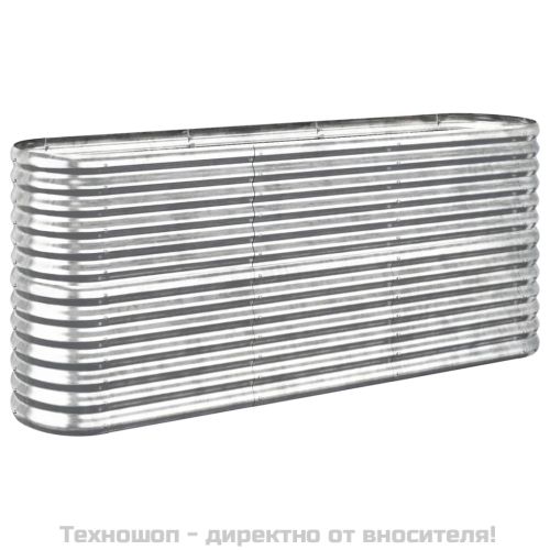 Градинска повдигната леха поцинкована стомана сребрист