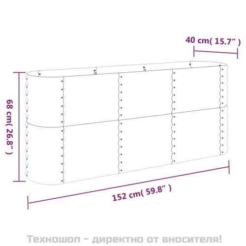 Градинска повдигната леха поцинкована стомана сребрист