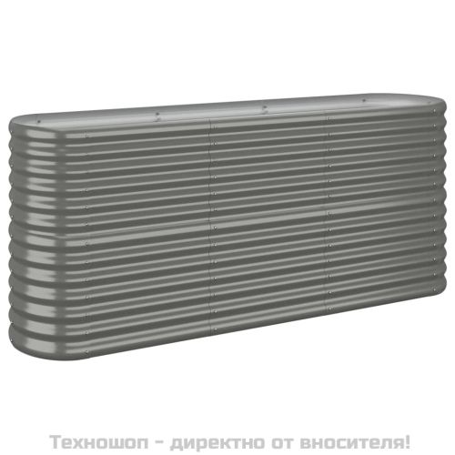 Градинска повдигната леха поцинкована стомана сиво