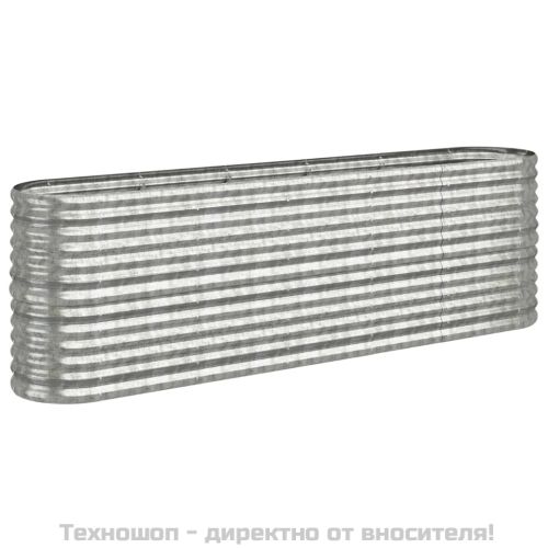 Градинска повдигната леха поцинкована стомана сребрист