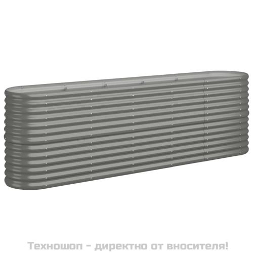 Градинска повдигната леха поцинкована стомана сиво