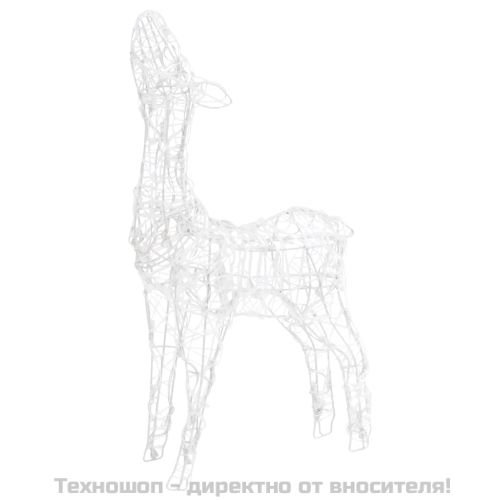 Акрилна коледна украса семейство елени, 160 LED, синьо