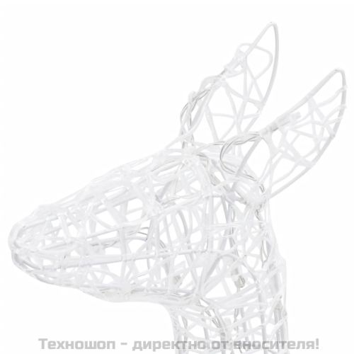 Акрилна коледна украса семейство елени, 160 LED, синьо