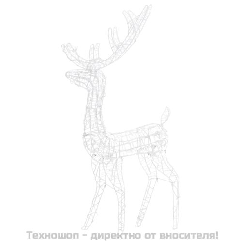 Акрилна коледна украса семейство елени, 300 LED, топло бяло