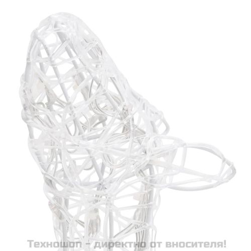 Акрилна коледна украса семейство елени, 300 LED, топло бяло