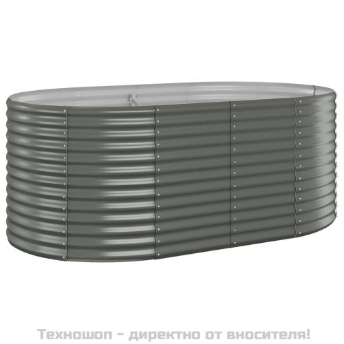 Градинска повдигната леха поцинкована стомана сиво