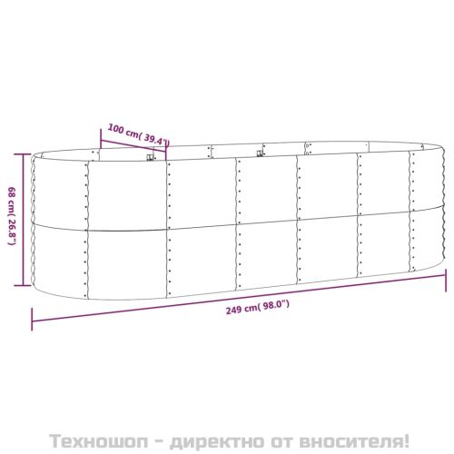 Градинска повдигната леха поцинкована стомана сребрист