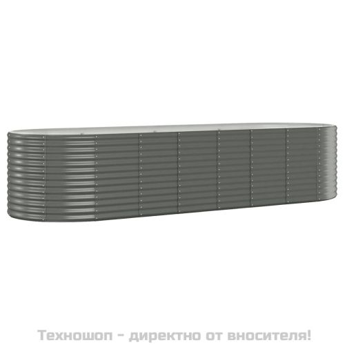 Градинска повдигната леха поцинкована стомана сиво