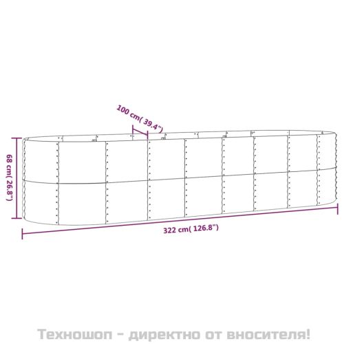 Градинска повдигната леха поцинкована стомана сиво