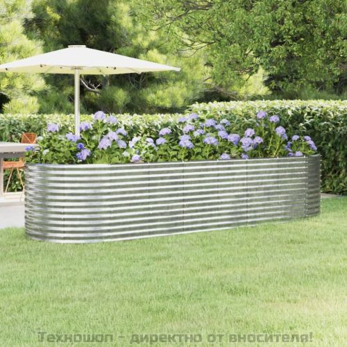 Градинска повдигната леха поцинкована стомана сребрист