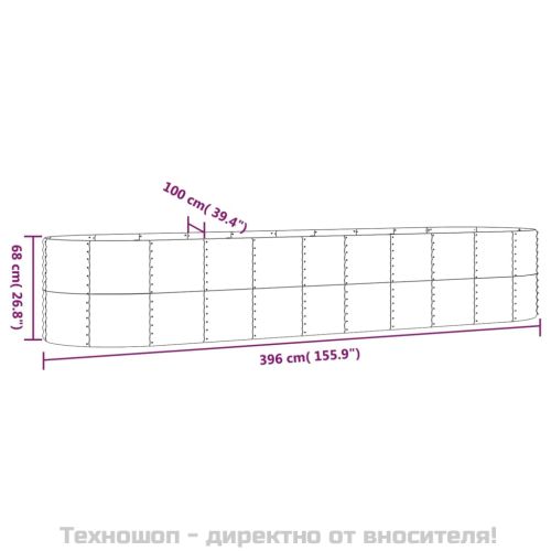Градинска повдигната леха поцинкована стомана сребрист