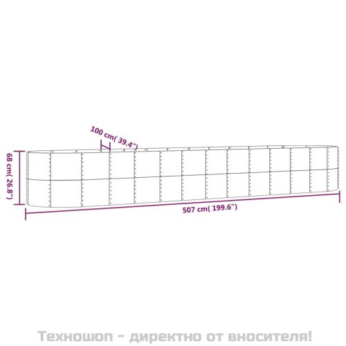 Градинска повдигната леха прахово боядисана стомана сребрист