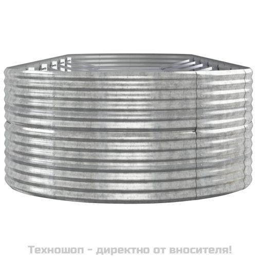 Градинска кашпа прахово боядисана стомана 510x140x68 см сребро