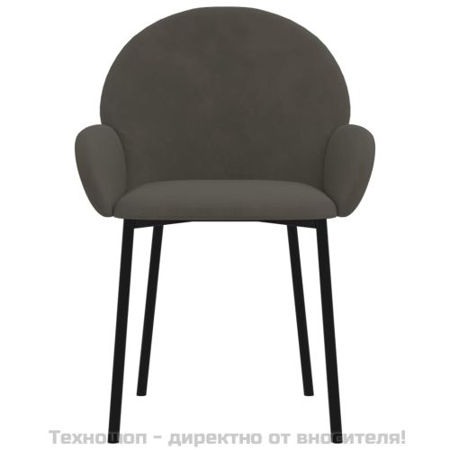Трапезни столове, 2 бр, тъмносиви, кадифе