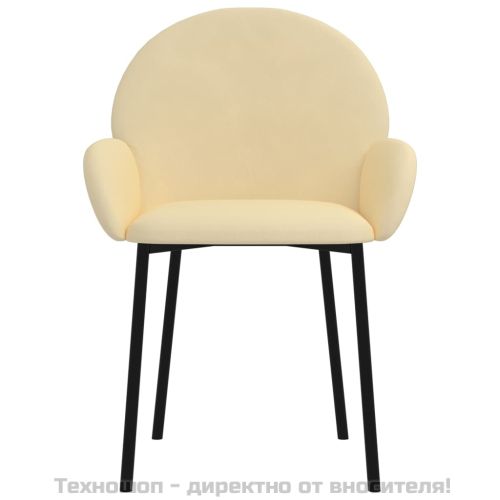 Трапезни столове, 2 бр, кремави, кадифе