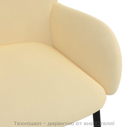 Трапезни столове, 2 бр, кремави, кадифе