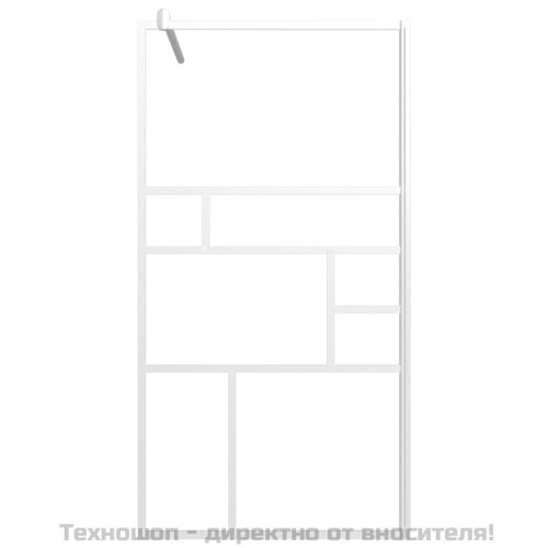 Стена за душ кабина, 100x195 см, ESG стъкло, бяла