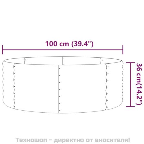 Градинска повдигната леха поцинкована стомана сиво