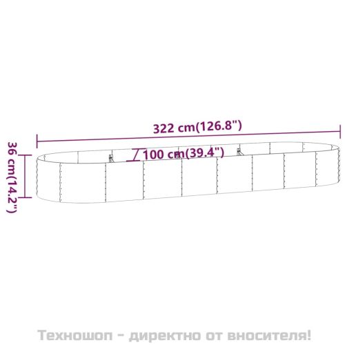 Градинска повдигната леха поцинкована стомана сиво