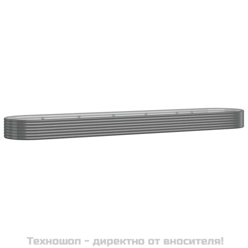 Градинска повдигната леха поцинкована стомана сиво