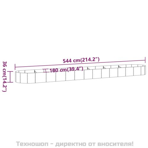 Градинска повдигната леха поцинкована стомана антрацит