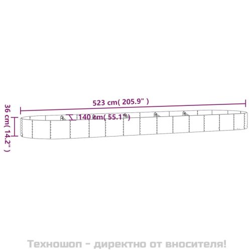 Градинска повдигната леха поцинкована стомана сребрист