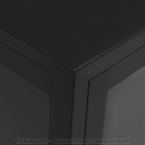 Бюфет, черен, 70x35x70 см, стомана и стъкло