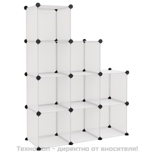 Органайзер с кубични отделения, 9 куба, прозрачен, PP