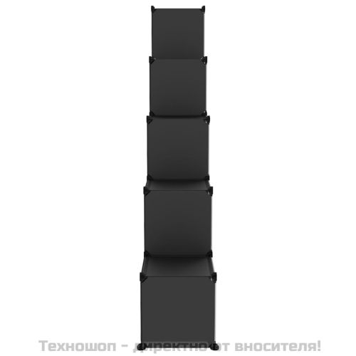 Органайзер с кубични отделения и врати, 15 куба, черен, PP