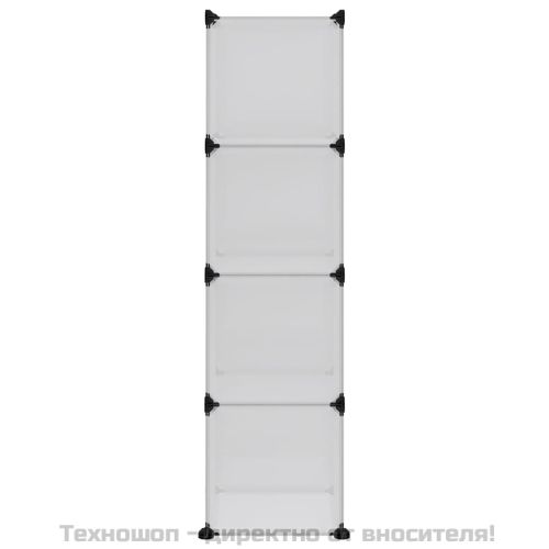 Органайзер за съхранение тип куб с 12 куба и вратички, прозрачен PP