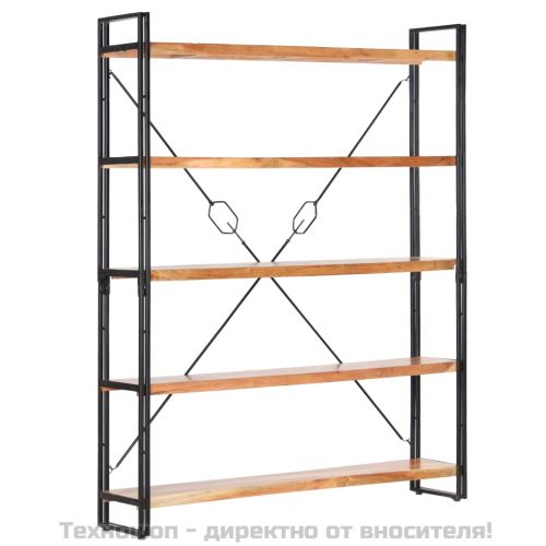 Библиотека с 5 рафта, 140x30x180 см, акация масив