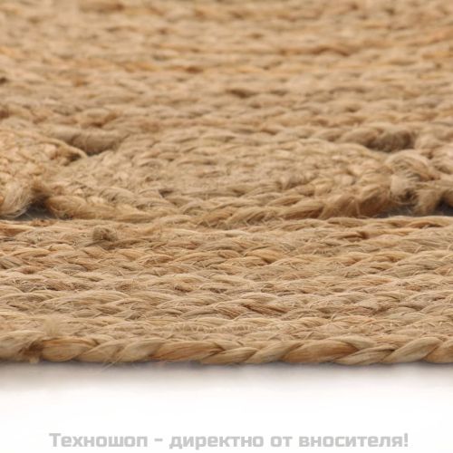 Килим с плетен дизайн, юта, 180 см, кръгъл