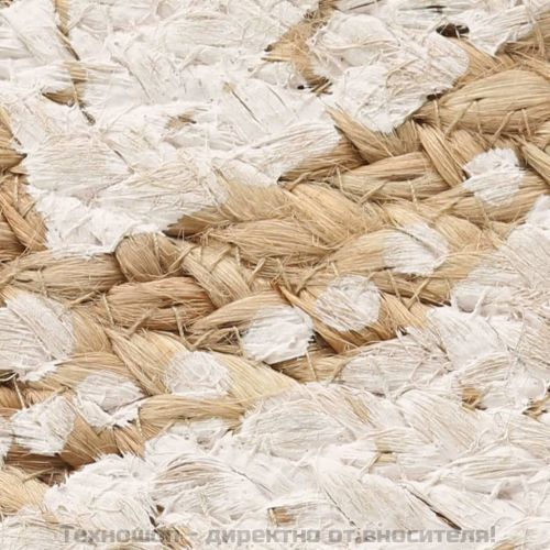 Плетен килим юта с принт 210 см кръгъл