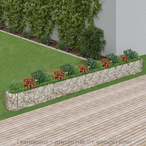 Габион повдигната леха, поцинковано желязо, 610x50x50 cм