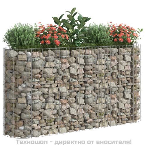 Габион повдигната леха, поцинковано желязо, 190x50x100 cм