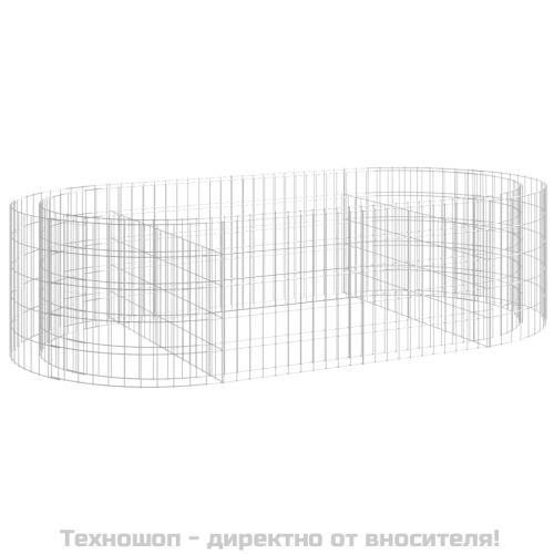 Габион повдигната леха, поцинковано желязо, 200x100x50 cм