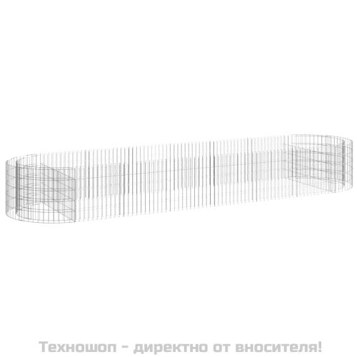 Габион повдигната леха, поцинковано желязо, 400x100x50 cм