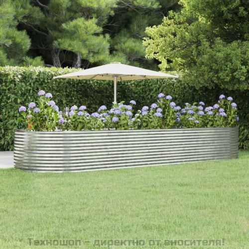 Градинска повдигната леха поцинкована стомана сребрист