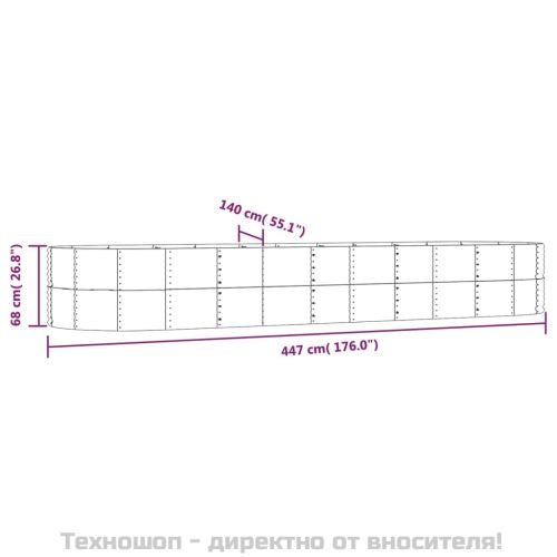 Градинска повдигната леха поцинкована стомана сребрист