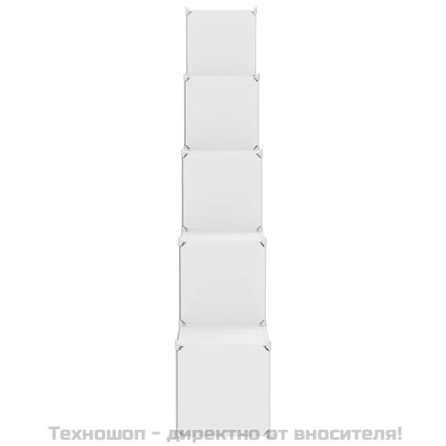 Детски кубичен шкаф за съхранение с 15 куба, бял, PP