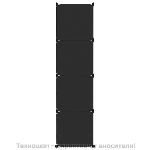 Детски кубичен шкаф за съхранение с 10 куба, черен, PP