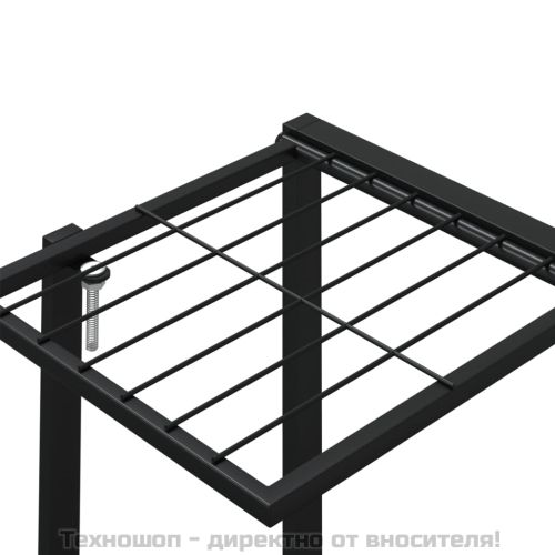 Стойка за цветя на колела 94,5x24,5x91,5 см черна желязо