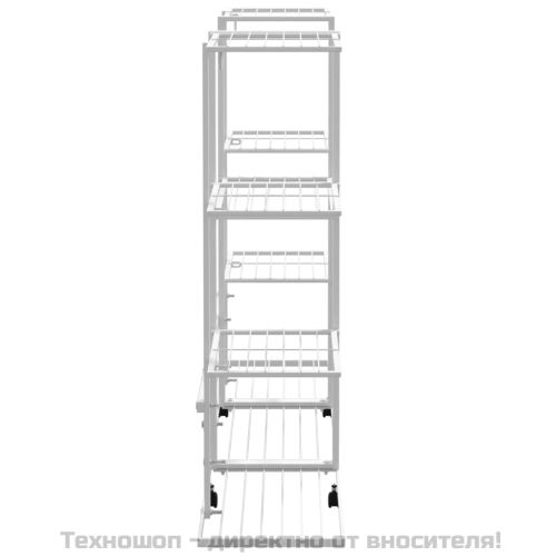 Стойка за цветя на колела 94,5x24,5x91,5 см бяла желязо