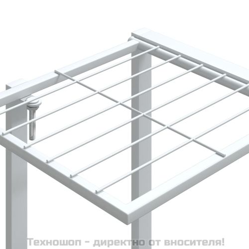 Стойка за цветя на колела 94,5x24,5x91,5 см бяла желязо