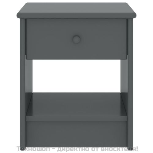 Нощно шкафче, тъмносиво, 35x30x40 см, бор масив