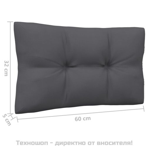 2-местен градински диван с възглавници антрацит, бор масив