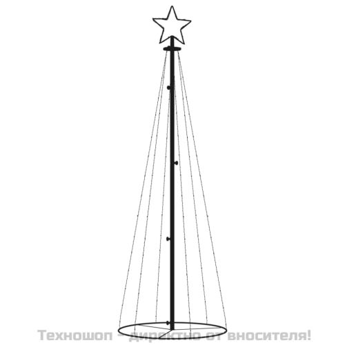 Конусовидна коледна елха, многоцветна, 108 LED, 70x180 см