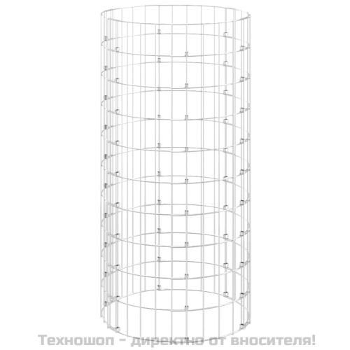 Кръгъл габионен стълб, поцинкована стомана, Ø50x100 см